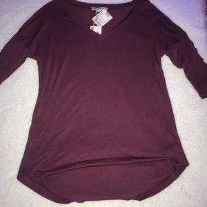 burgundy top